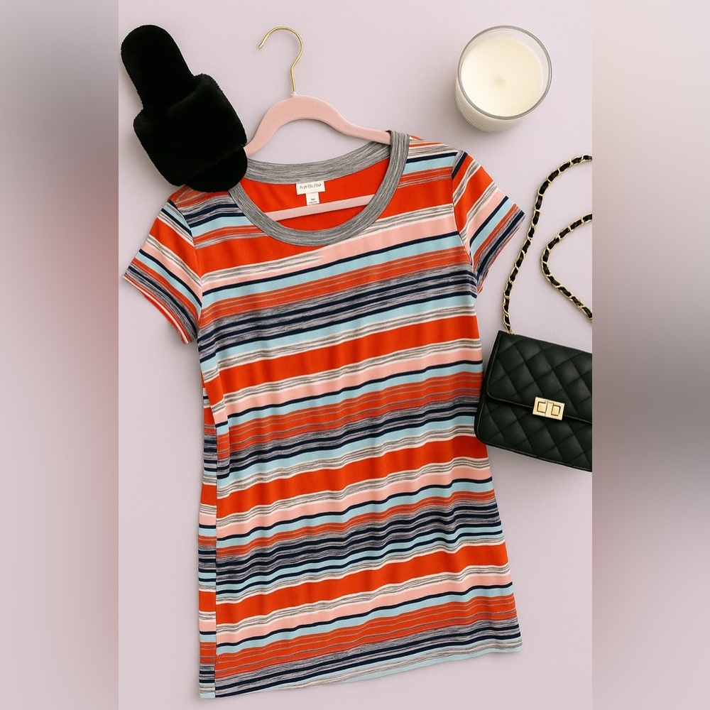 Women’s Striped T-Shirt Dress – Size 3X